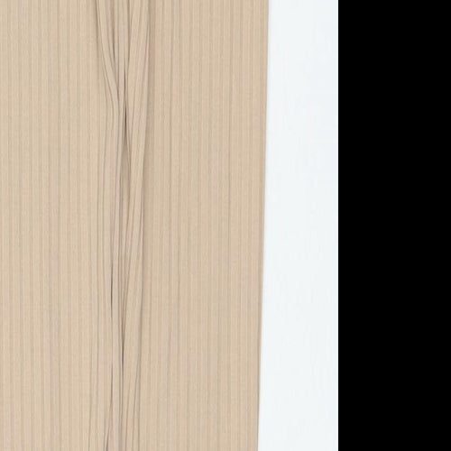 PRETTYLITTLETHING Womens Beige Polyester Pedal Pusher Trousers Size 8 L30 in Regular