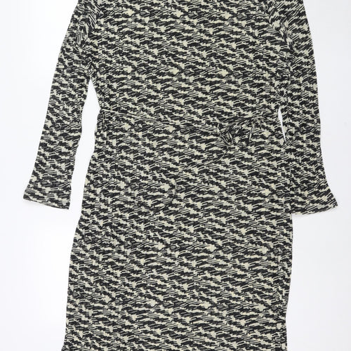 Marks and Spencer Womens Black Geometric Polyester Maxi Size 20 Round Neck Pullover