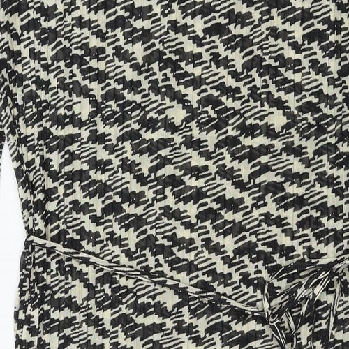 Marks and Spencer Womens Black Geometric Polyester Maxi Size 20 Round Neck Pullover