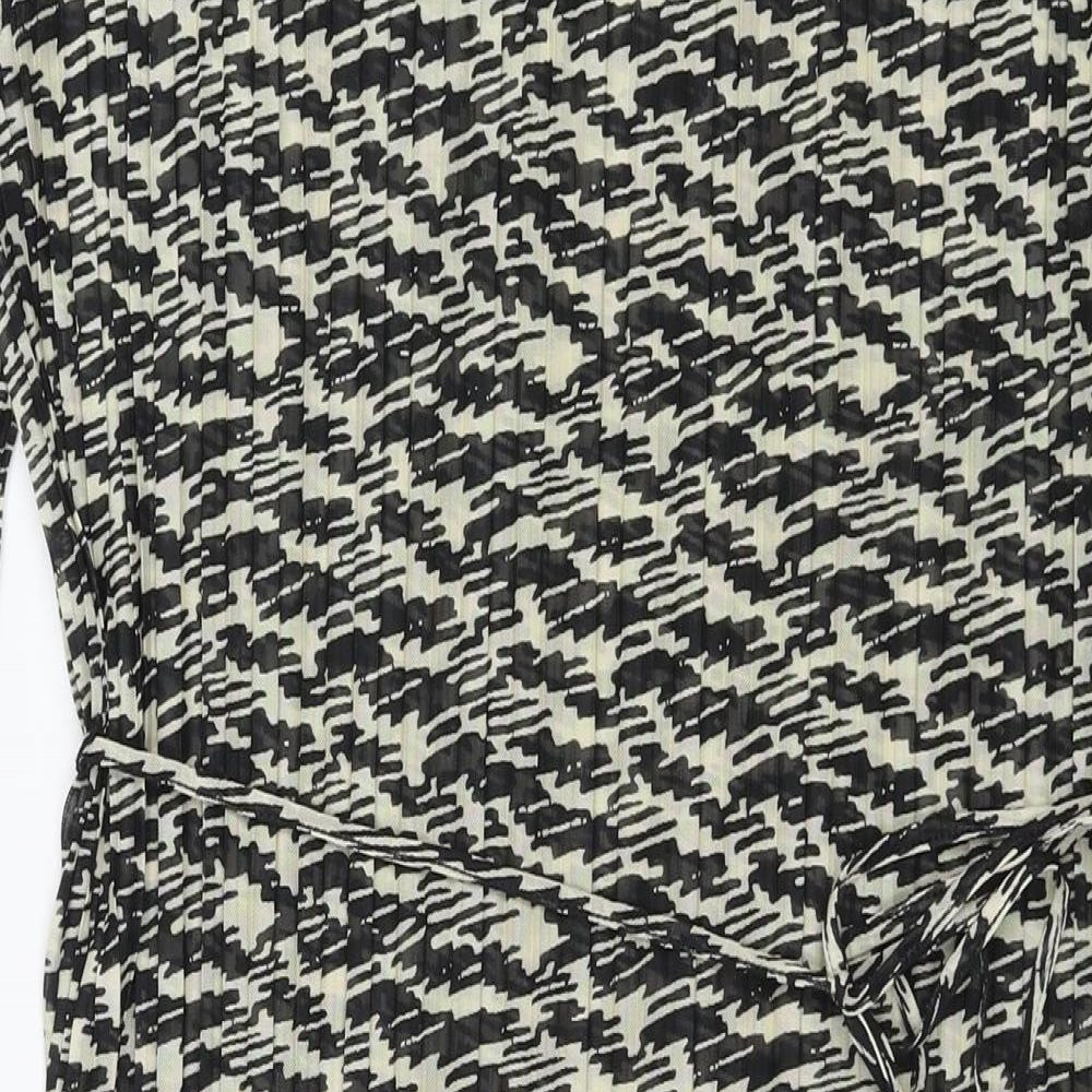 Marks and Spencer Womens Black Geometric Polyester Maxi Size 20 Round Neck Pullover