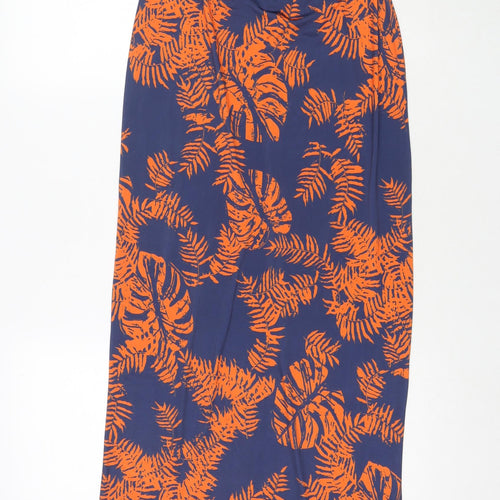 Boohoo Womens Blue Floral Polyester Maxi Size 8 Off the Shoulder Pullover - Strapless