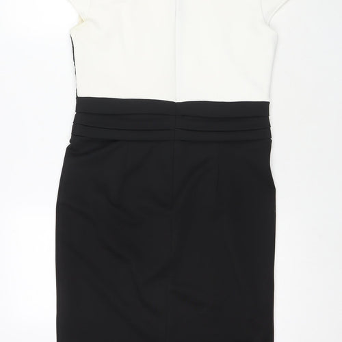 Jessica Womens Multicoloured Colourblock Polyester A-Line Size 12 Round Neck Zip