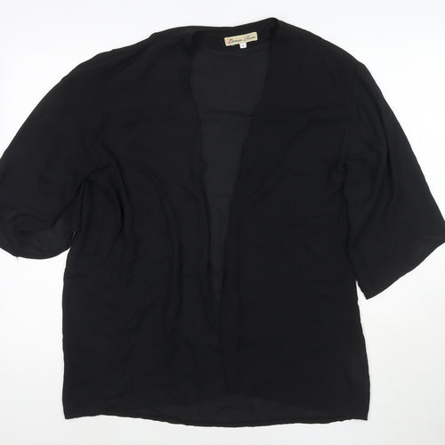 Cameo Rose Womens Black V-Neck Polyester Cape Jumper Size 8