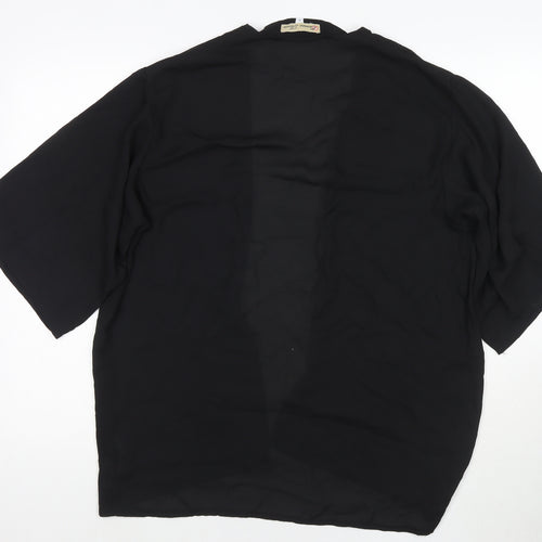 Cameo Rose Womens Black V-Neck Polyester Cape Jumper Size 8