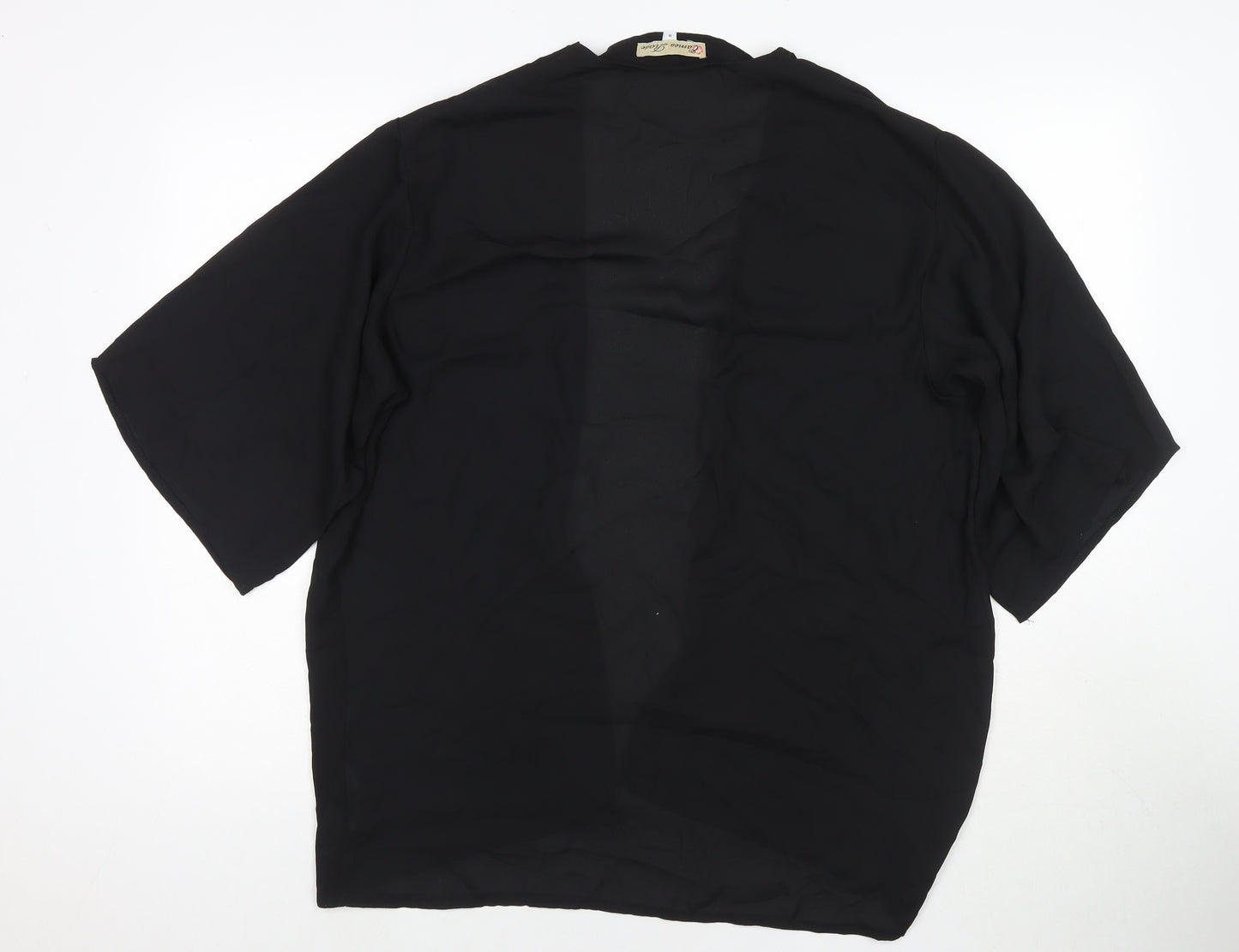 Cameo Rose Womens Black V-Neck Polyester Cape Jumper Size 8