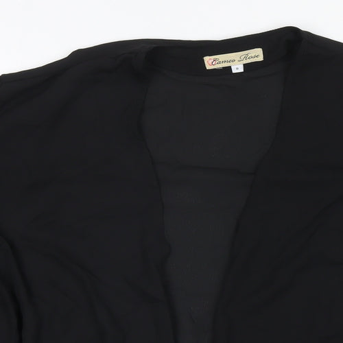 Cameo Rose Womens Black V-Neck Polyester Cape Jumper Size 8