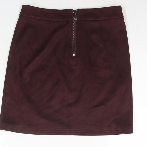 Dorothy Perkins Womens Brown Viscose A-Line Skirt Size 6 Zip