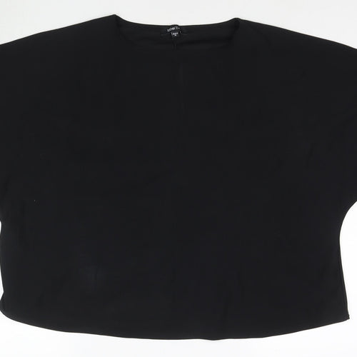 Label Be Womens Black Polyester Basic T-Shirt Size 26 Round Neck