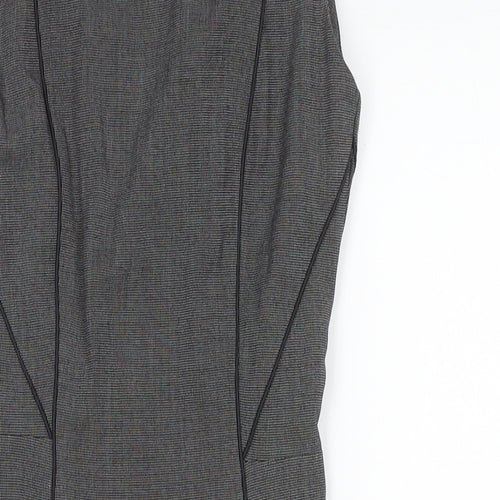 H&M Womens Grey Polyester A-Line Size 6 Round Neck Zip