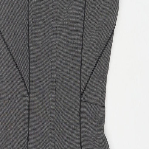H&M Womens Grey Polyester A-Line Size 6 Round Neck Zip