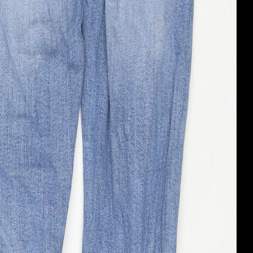 Marks and Spencer Mens Blue Cotton Skinny Jeans Size 28 in L30 in Regular Zip