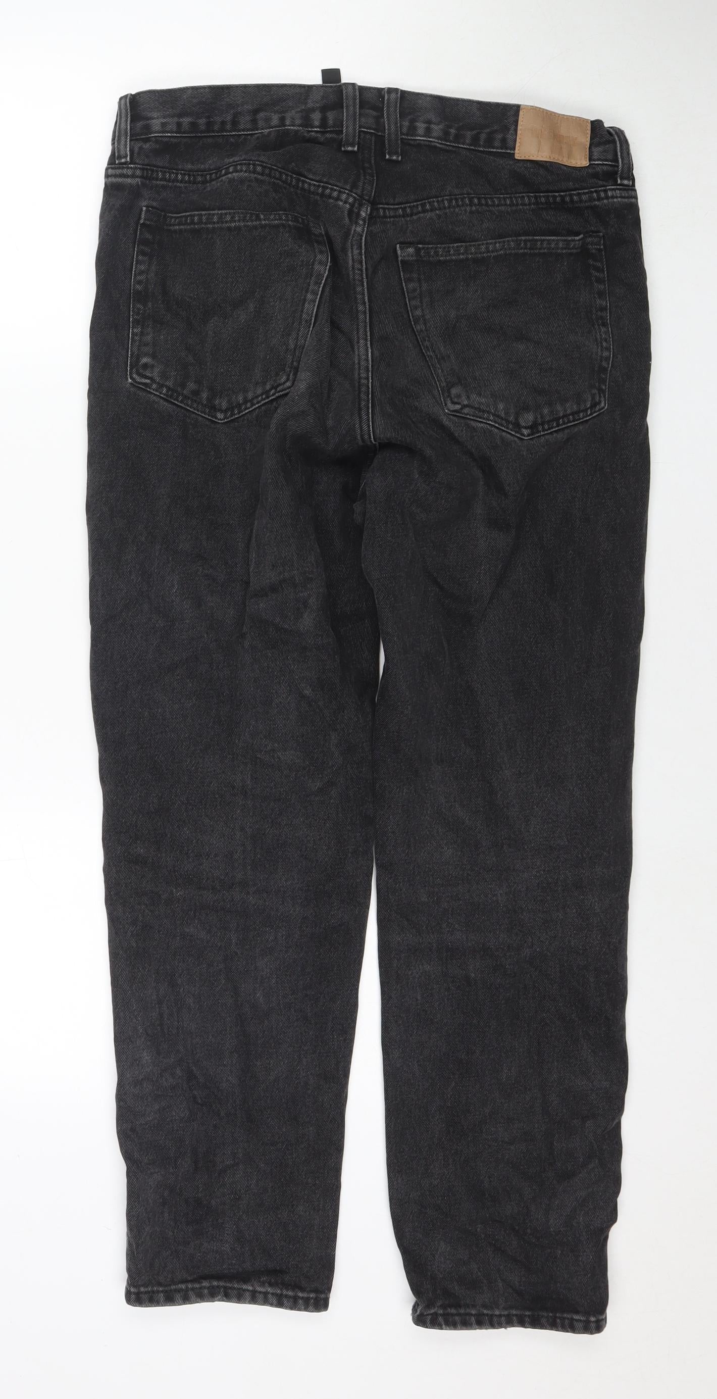 Weekday Womens Black Cotton Mom Jeans Size 31 in L30 in Regular Zip