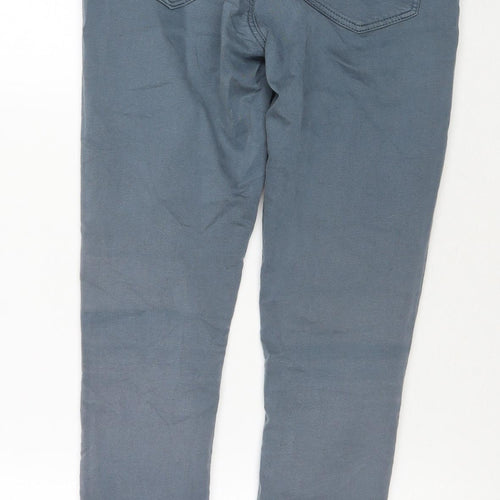 Topshop Womens Blue Cotton Skinny Jeans Size 28 L30 in Regular Zip