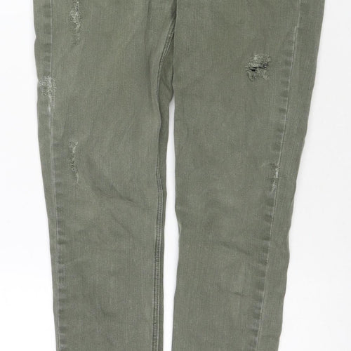 River Island Womens Green Cotton Skinny Jeans Size 10 L27 in Regular Zip