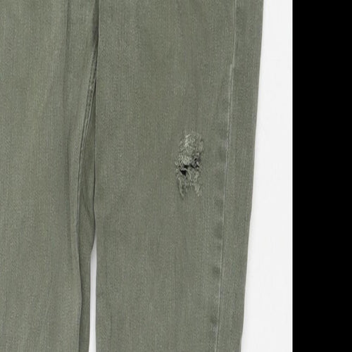 River Island Womens Green Cotton Skinny Jeans Size 10 L27 in Regular Zip