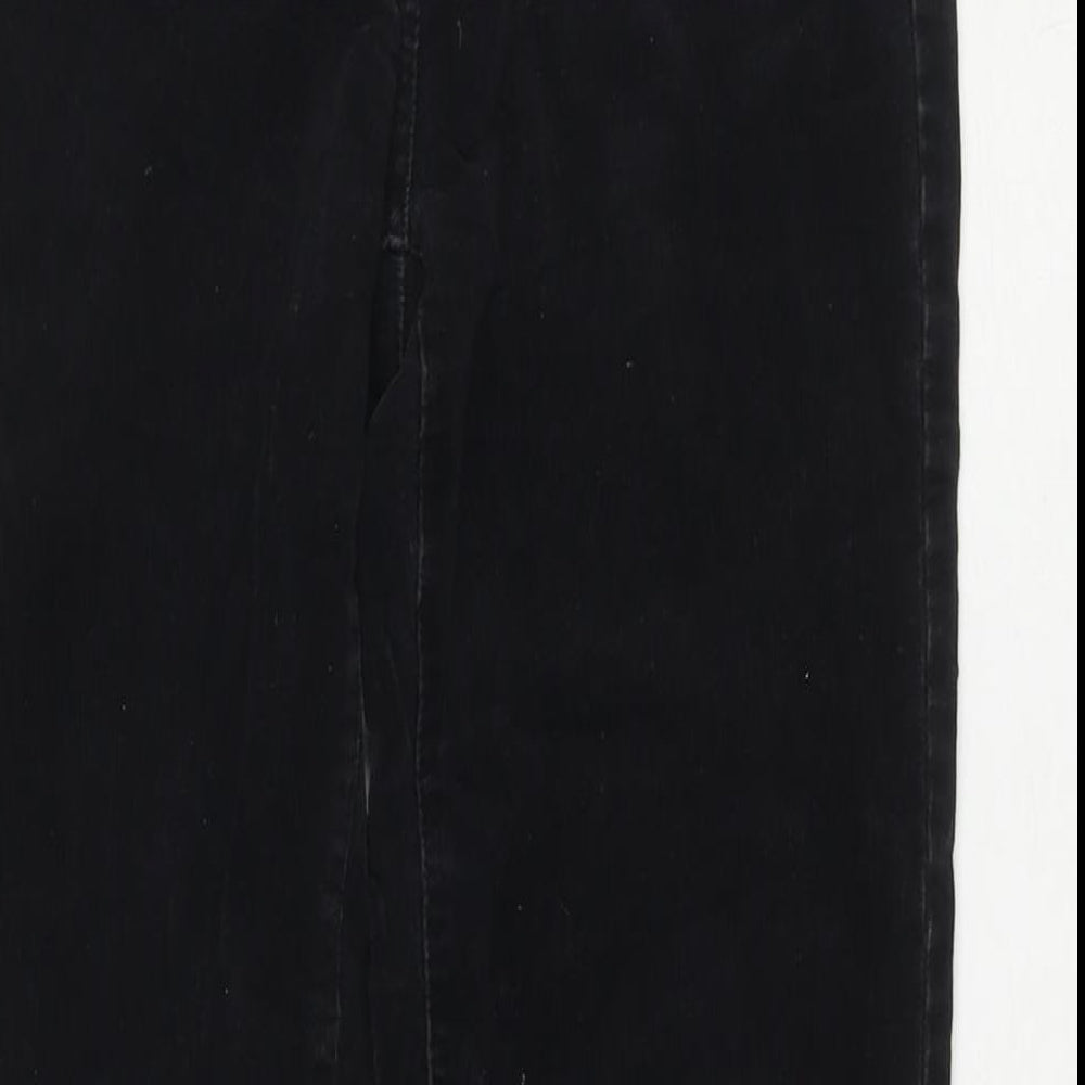 Castevile Womens Black Cotton Trousers Size 8 L30 in Regular Zip