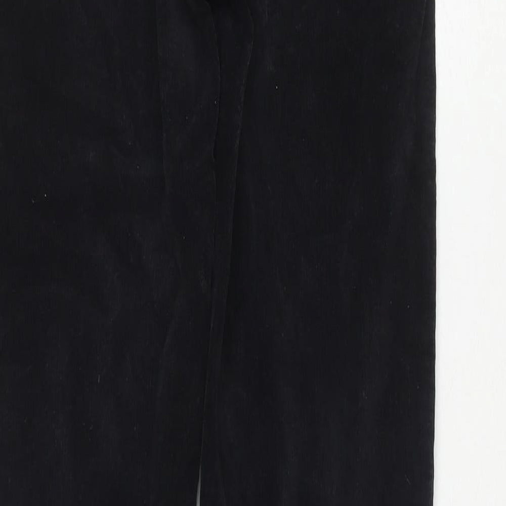 Castevile Womens Black Cotton Trousers Size 8 L30 in Regular Zip