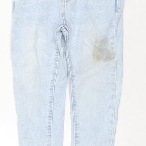 Denim & Co. Girls Blue Cotton Skinny Jeans Size 3-4 Years Regular Zip