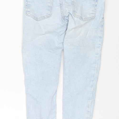 Denim & Co. Girls Blue Cotton Skinny Jeans Size 3-4 Years Regular Zip