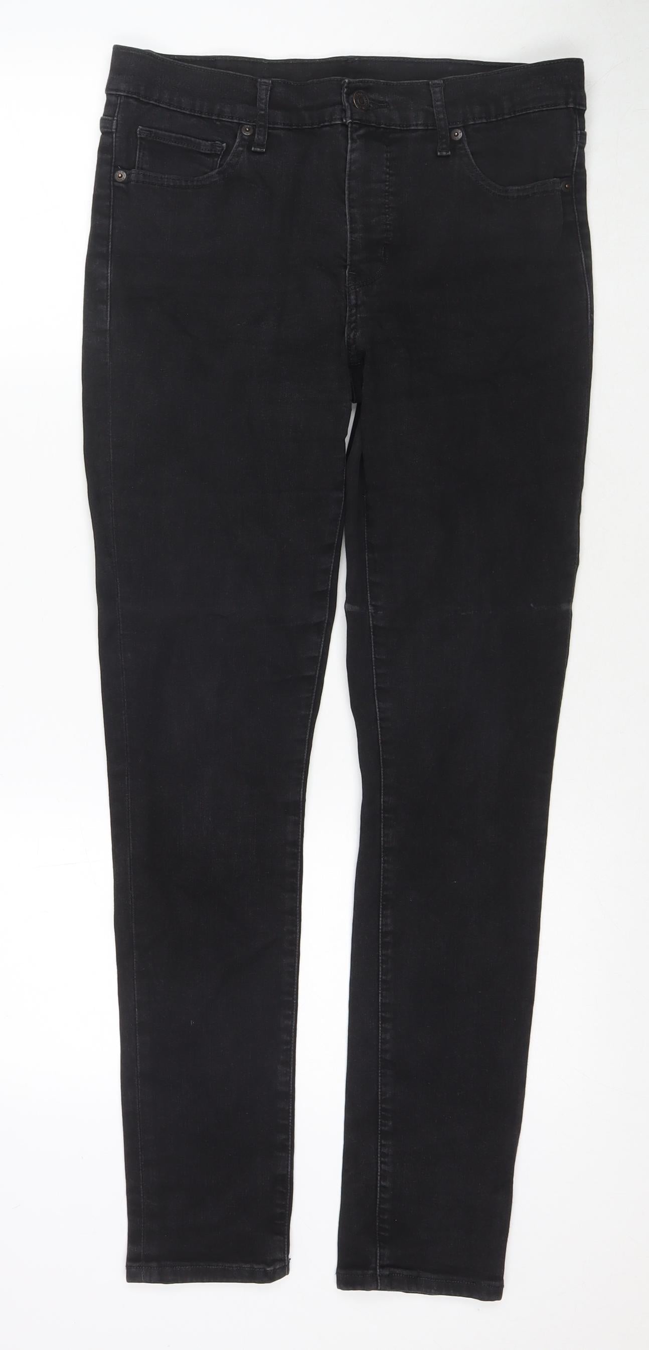Levi's Womens Black Cotton Skinny Jeans Size 31 in L30 in Regular Zip