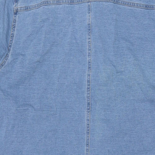 Cotton Traders Womens Blue Cotton T-Shirt Dress Size 22 Collared Button
