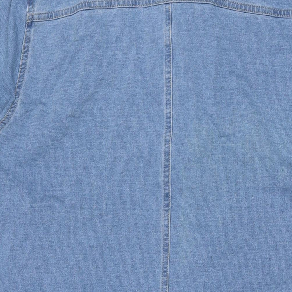 Cotton Traders Womens Blue Cotton T-Shirt Dress Size 22 Collared Button