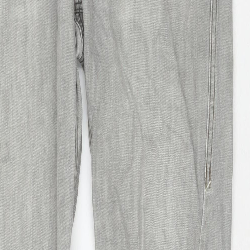 Topman Mens Grey Cotton Straight Jeans Size 34 in L34 in Regular Zip