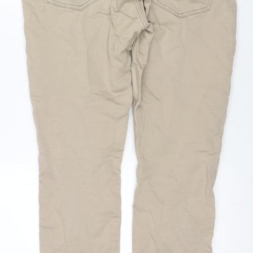 YD Mens Beige Cotton Trousers Size 34 in L31 in Regular Zip