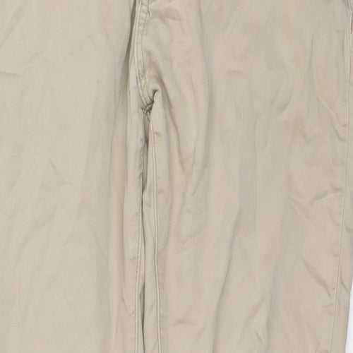 YD Mens Beige Cotton Trousers Size 34 in L31 in Regular Zip