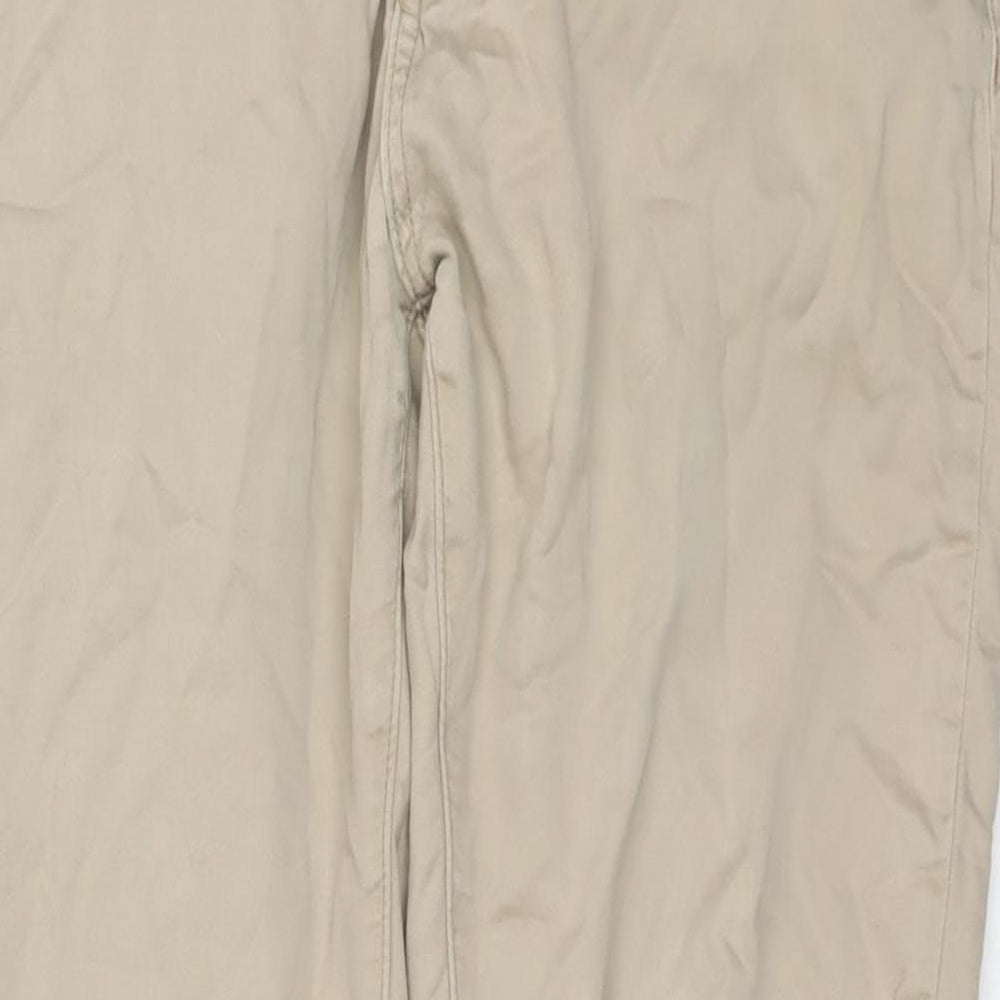 YD Mens Beige Cotton Trousers Size 34 in L31 in Regular Zip