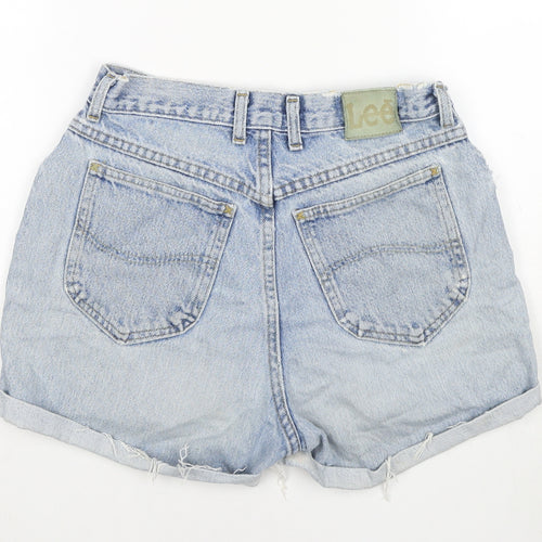 Lee Womens Blue Cotton Blend Cut-Off Shorts Size 28 in L3 in Regular Zip