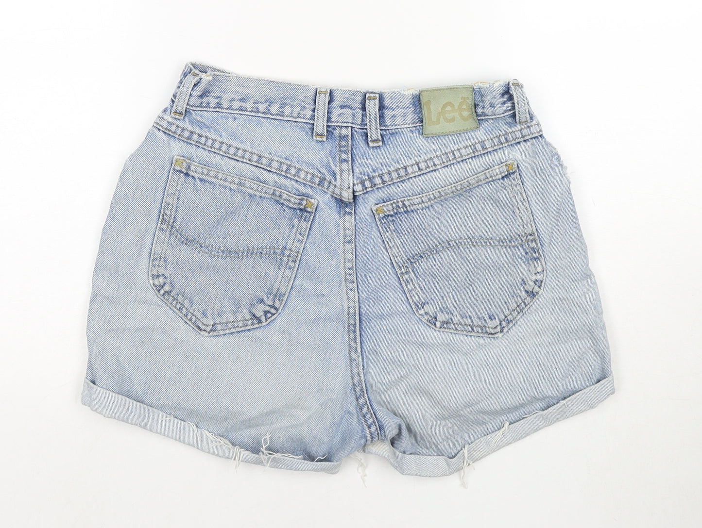 Lee Womens Blue Cotton Blend Cut-Off Shorts Size 28 in L3 in Regular Zip