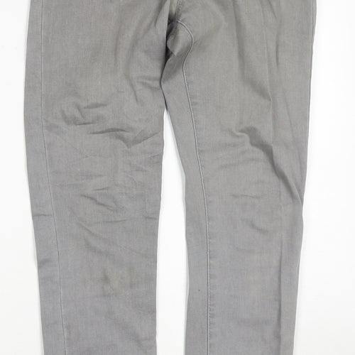 Denim & Co. Womens Grey Cotton Skinny Jeans Size 8 L27 in Regular Zip