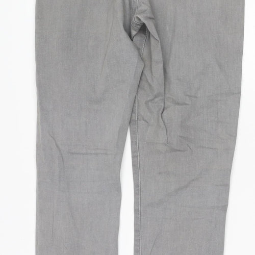 Denim & Co. Womens Grey Cotton Skinny Jeans Size 8 L27 in Regular Zip