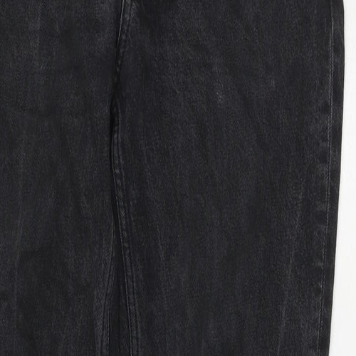 Arket Mens Black Cotton Straight Jeans Size 33 in L30 in Regular Zip