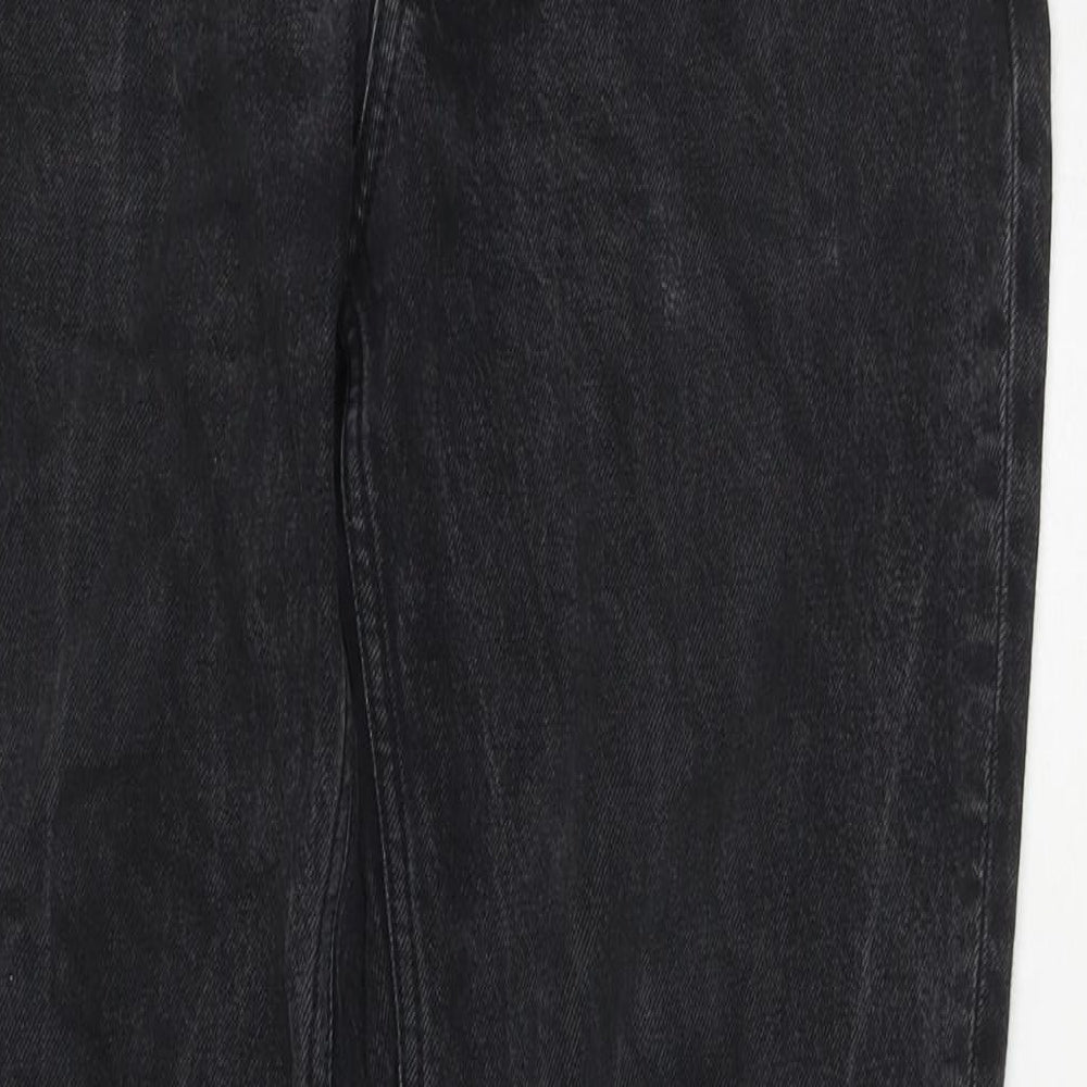 Arket Mens Black Cotton Straight Jeans Size 33 in L30 in Regular Zip