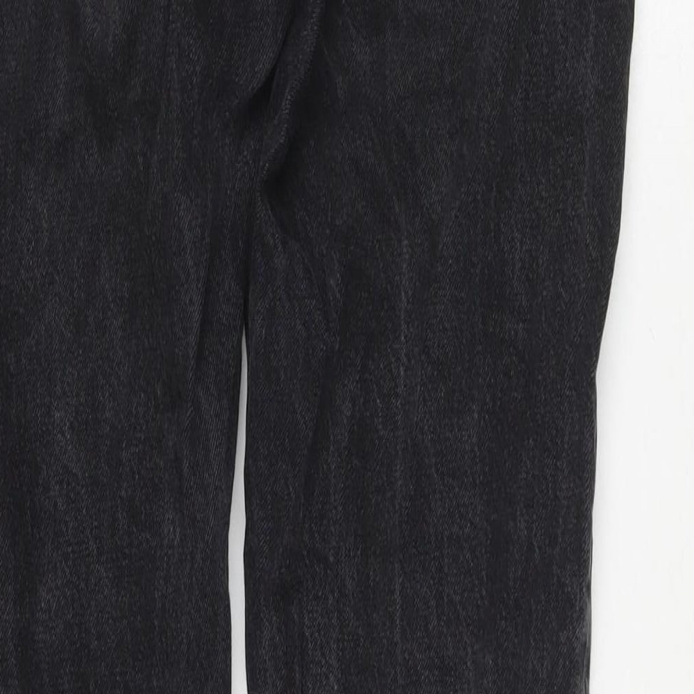 Arket Mens Black Cotton Straight Jeans Size 33 in L30 in Regular Zip