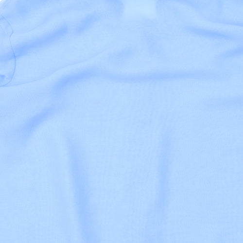 H&M Womens Blue Polyester Basic Button-Up Size 6 Collared