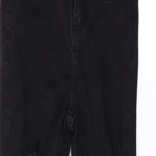 PRETTYLITTLETHING Womens Black Cotton Skinny Jeans Size 8 L25 in Regular Zip