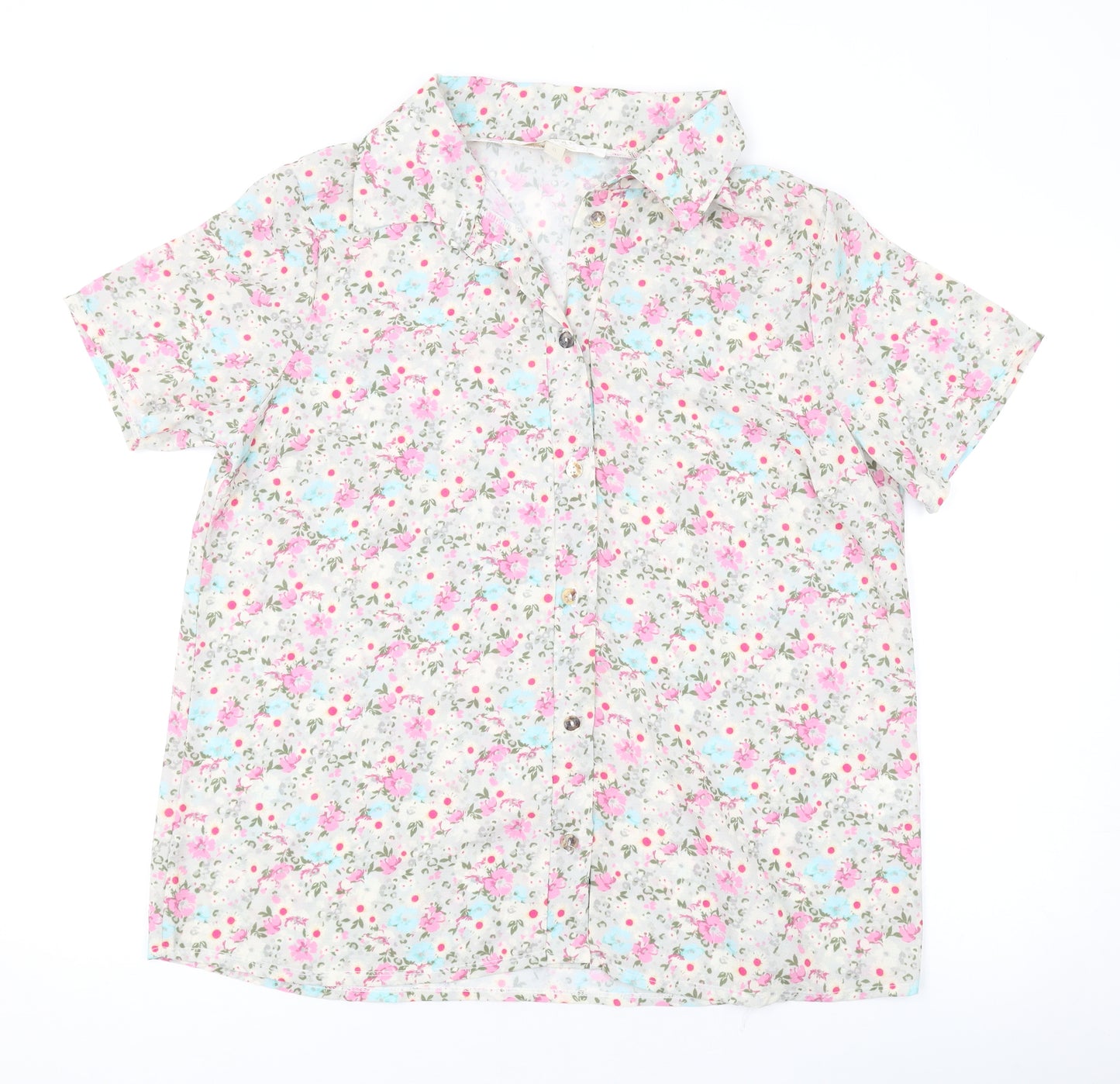 Nougat Womens Multicoloured Floral Polyester Basic Blouse Size XL Collared