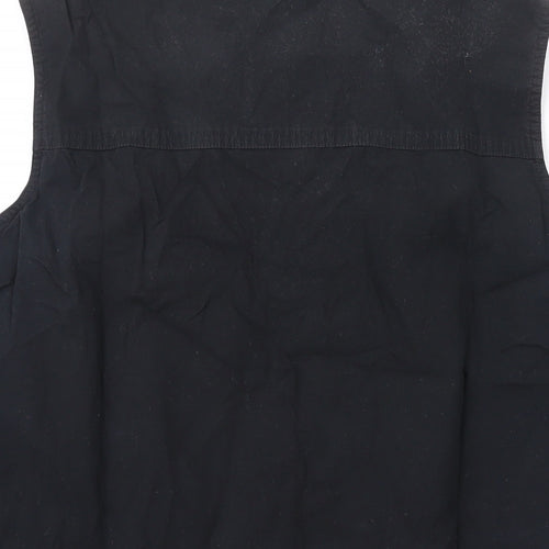 Marks and Spencer Womens Black Cotton Basic Button-Up Size 12 Collared