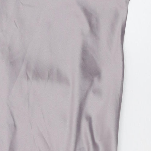 Topshop Womens Purple Polyester Mini Size 4 Square Neck Pullover