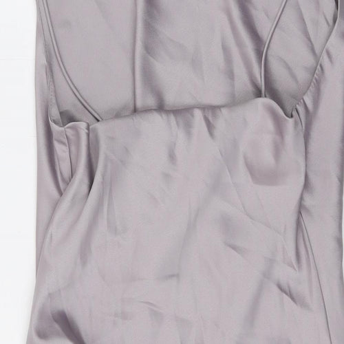 Topshop Womens Purple Polyester Mini Size 4 Square Neck Pullover