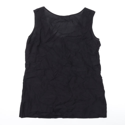 Autograph Womens Black Cotton Basic T-Shirt Size 12 Scoop Neck