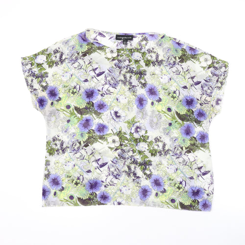 Code Code Code Womens Multicoloured Floral Polyester Basic T-Shirt Size XL Round Neck