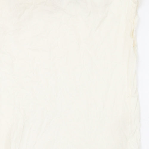 Zara Womens Ivory Cotton Basic T-Shirt Size M Round Neck