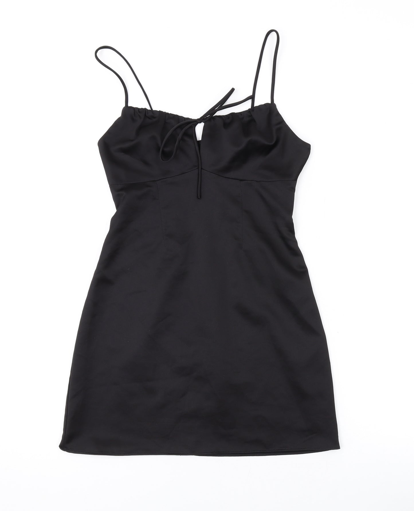 Topshop Womens Black Polyester Mini Size 4 Sweetheart Zip