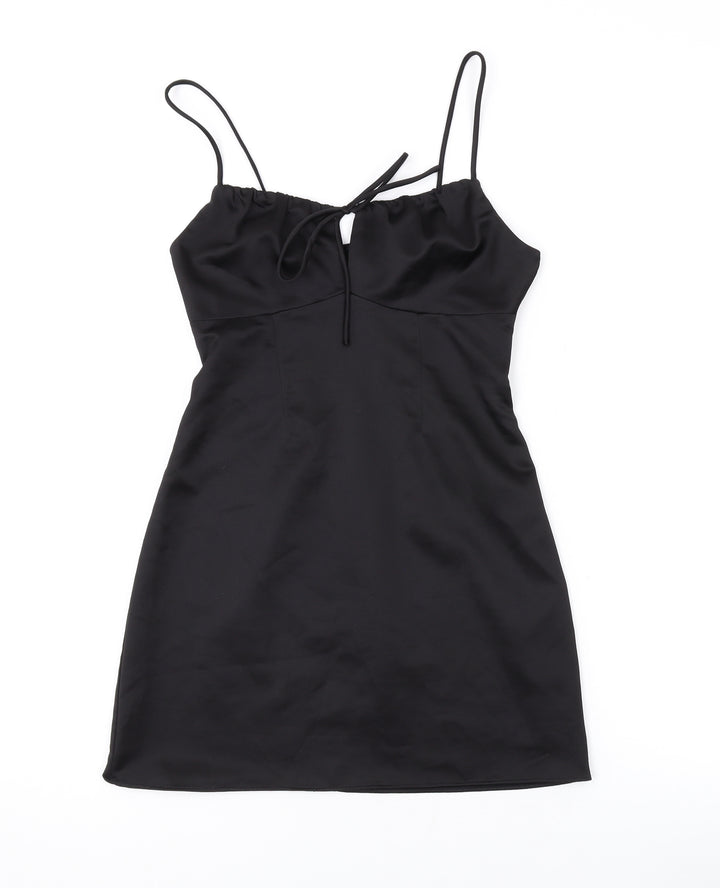 Topshop Womens Black Polyester Mini Size 4 Sweetheart Zip