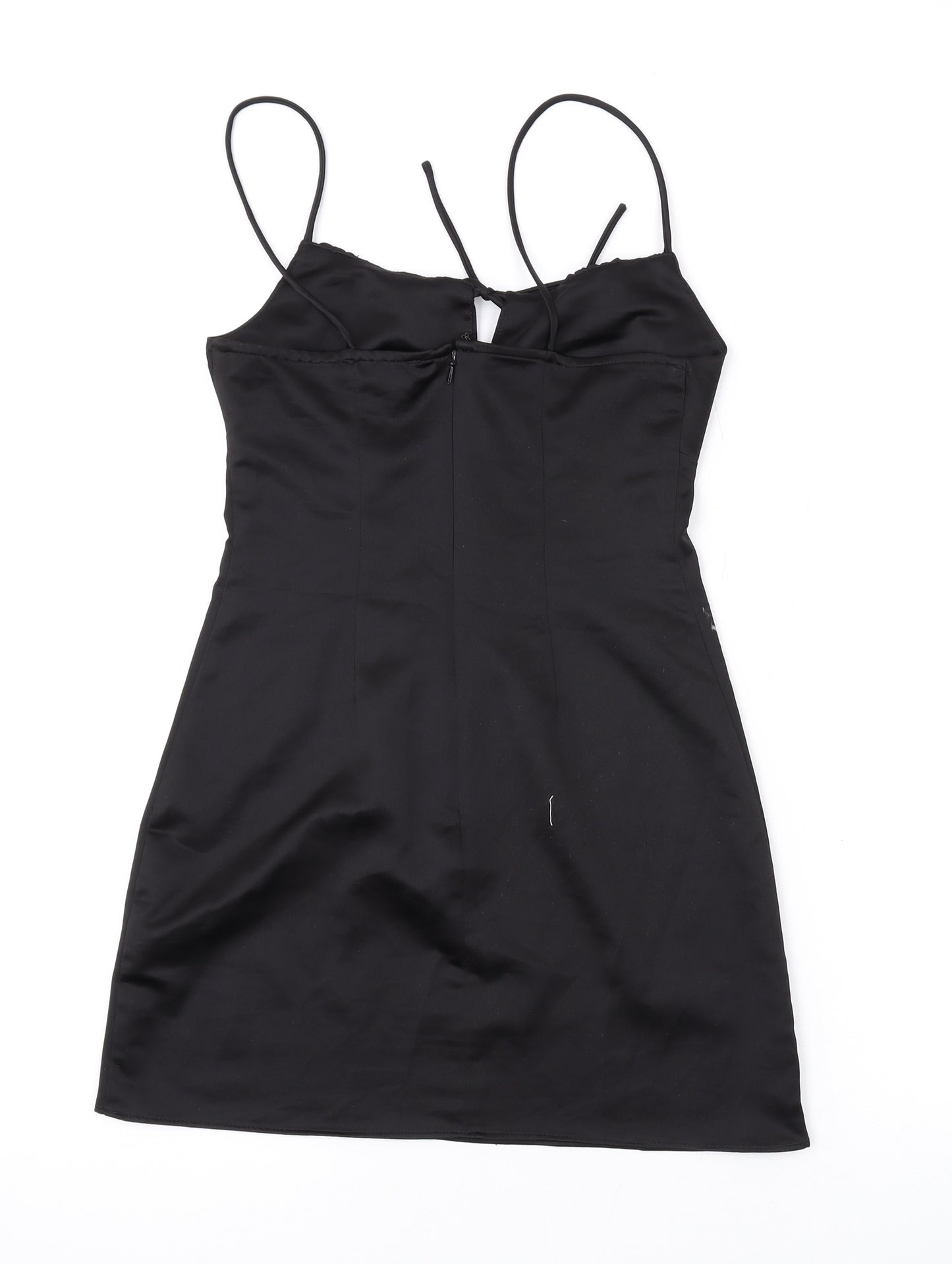 Topshop Womens Black Polyester Mini Size 4 Sweetheart Zip