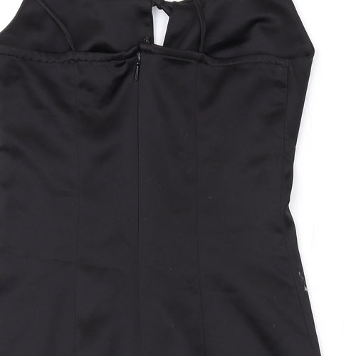 Topshop Womens Black Polyester Mini Size 4 Sweetheart Zip